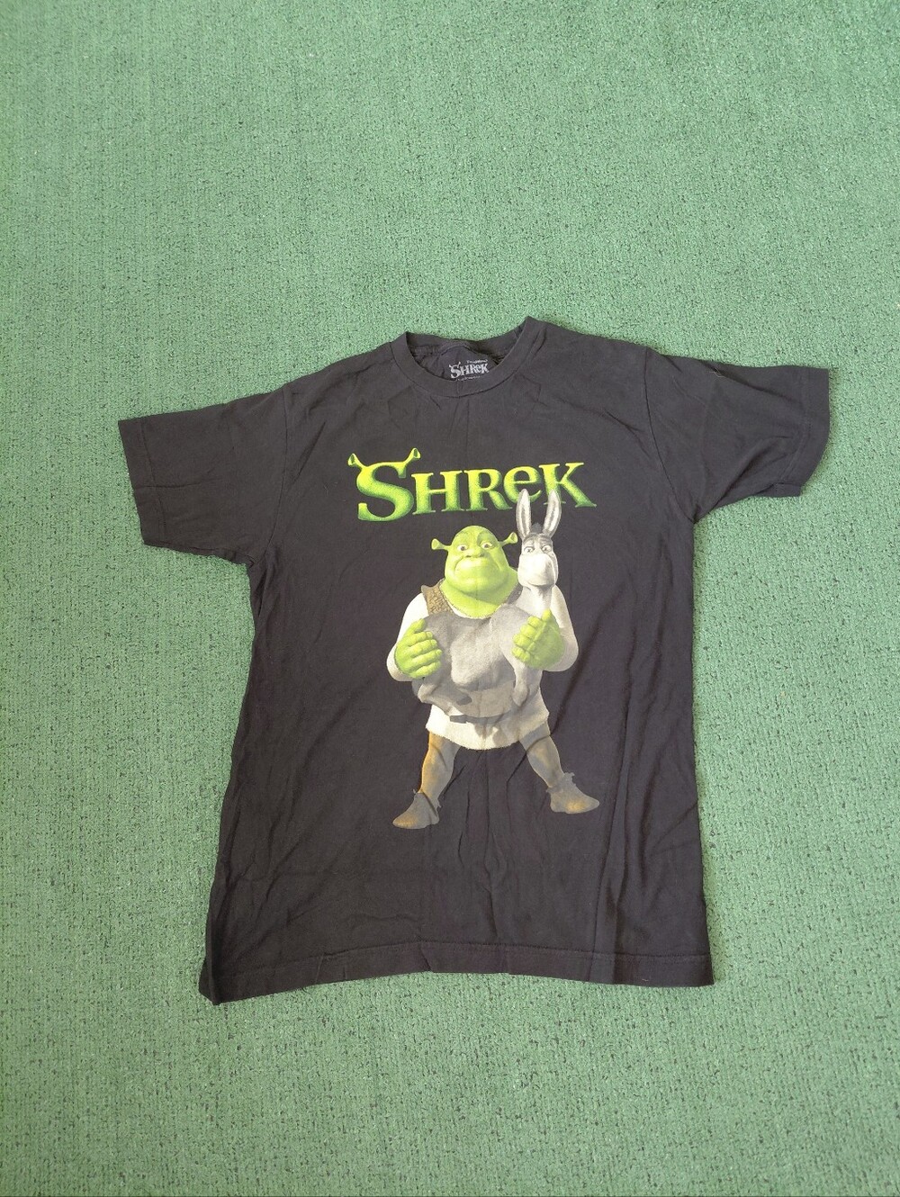 Shrek Donkey Movie Funny Cartoon Black T Shirt Sz Medium